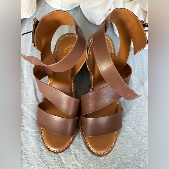 Franco Sarto Brown Leather Sandals US 9 - LIKE NEW - Picture 1 of 6